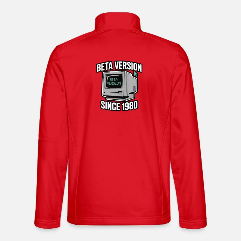 Retro Computer Beta Version Design - Unisex Softshell Jacket - red