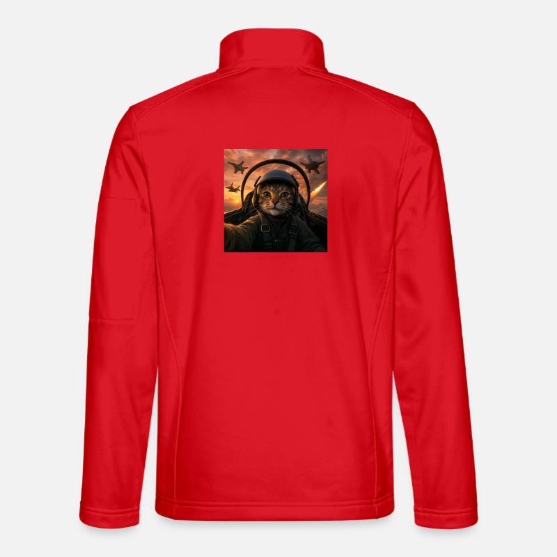 Selfie Squad Cat Funny Fighter Pilot Meme Cat Unisex Softshell Jacket