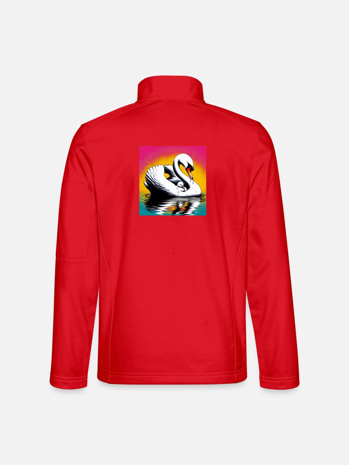 swan - Unisex Softshell Jacket - red - Back