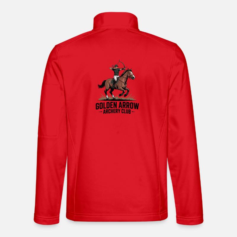 Dynamisches Bogenschützenwappen zu Pferd - Unisex Softshelljacke - Rot