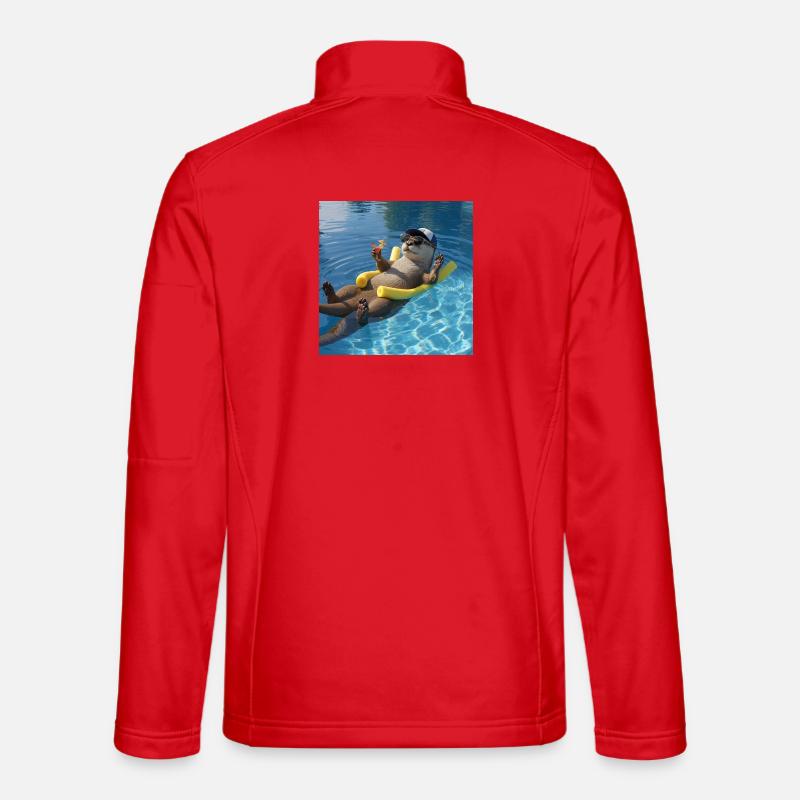 Otter im Urlaub - Unisex Softshelljacke - Rot