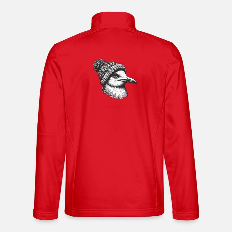 Möwe mit Pudelmütze - Unisex Softshelljacke - Rot