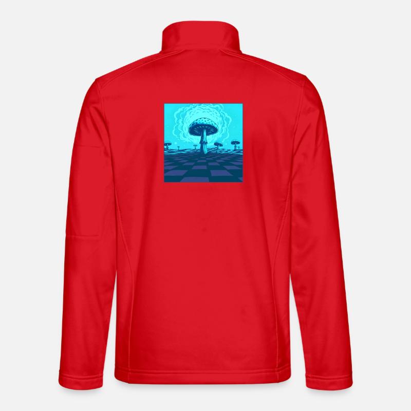 Futuristic Blue Psychedelic Mushroom Scene Unisex Softshell Jacket
