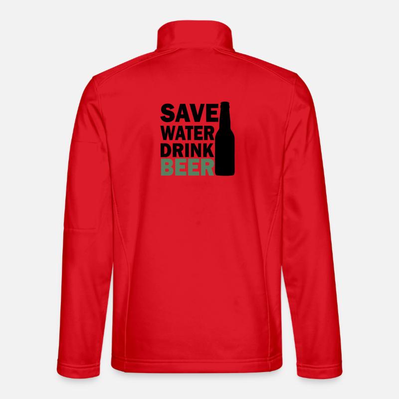 Hopfen und Gerste Bier Illustration - Unisex Softshelljacke - Rot