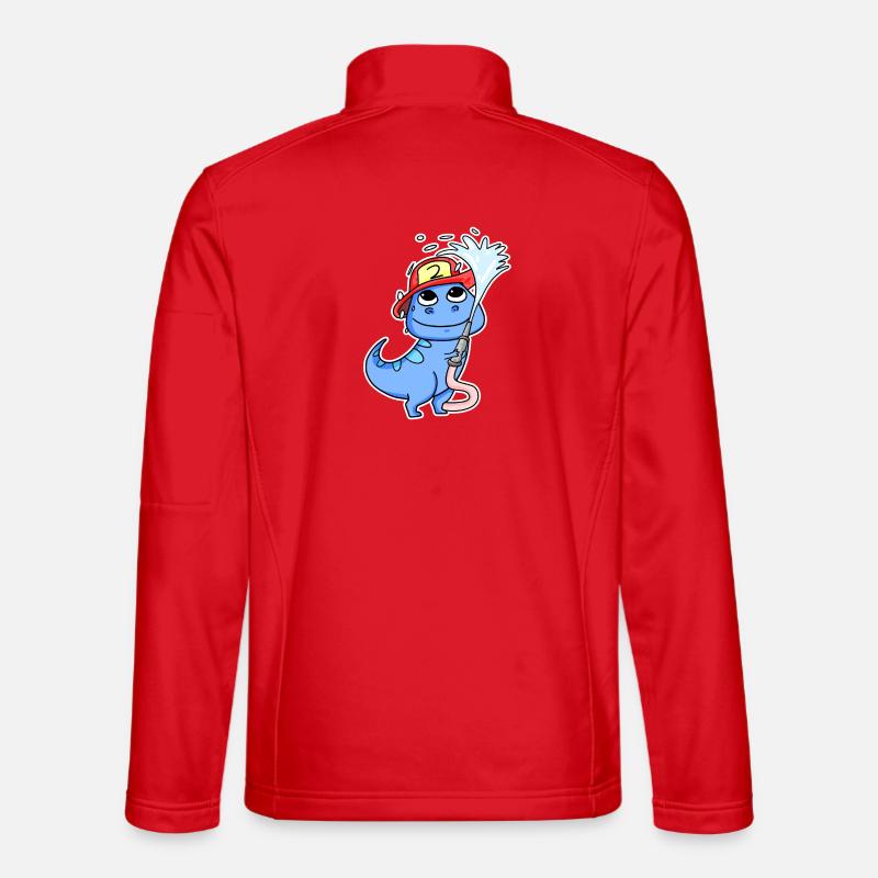 Fire Brigade Dino Motif - Unisex Softshell Jacket - red
