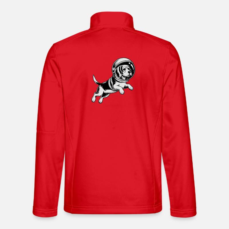 Beagle in Space - Cool Astonomy Logo - Unisex Softshelljacke - Rot