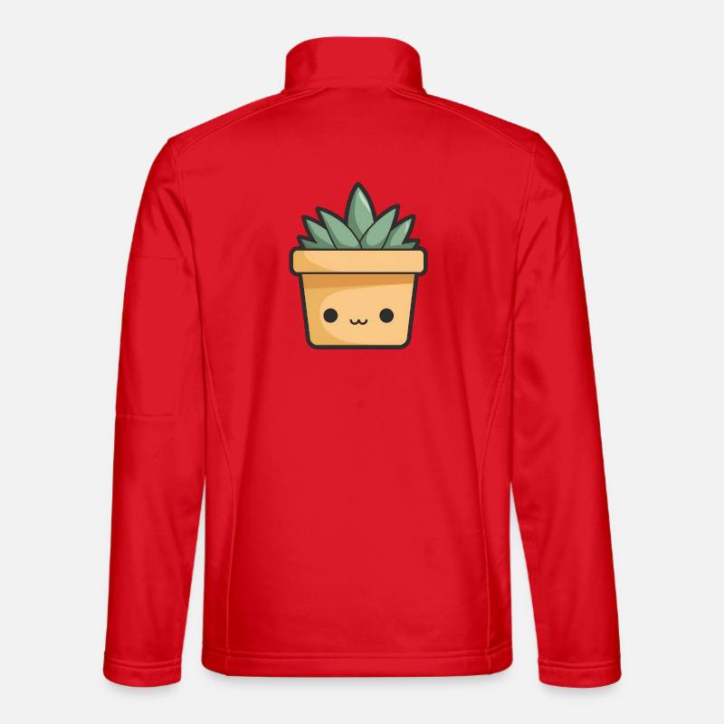 Kawaii Blumentopf - Unisex Softshelljacke - Rot