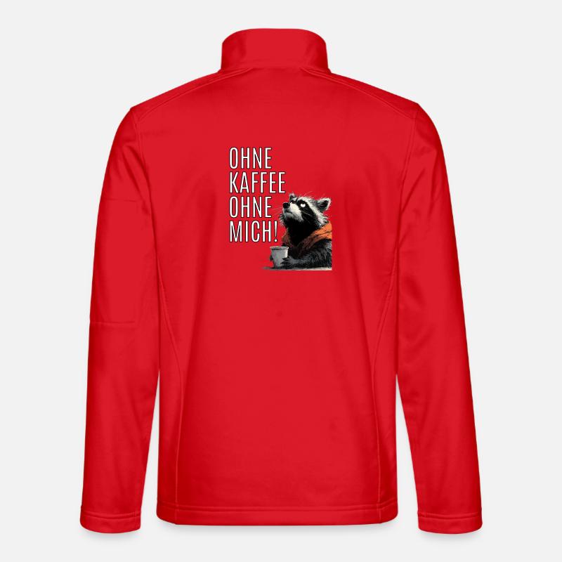 Lustiger Waschbär Kaffee Statement - Unisex Softshelljacke - Rot