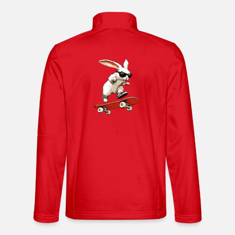 Rabbit Skater / Skateboard Rabbit - Unisex Softshell Jacket - red