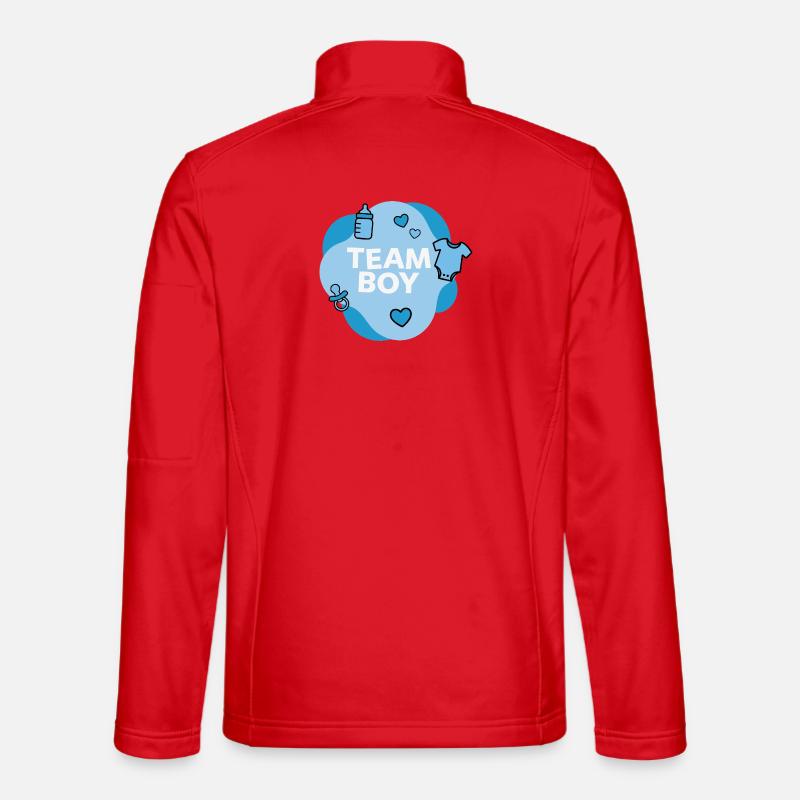 Team Boy Baby Shower Design - Unisex Softshelljacke - Rot