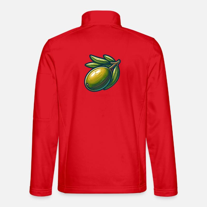 Illustration d'olive élégante et nature - Veste en tissu softshell Unisexe - rouge