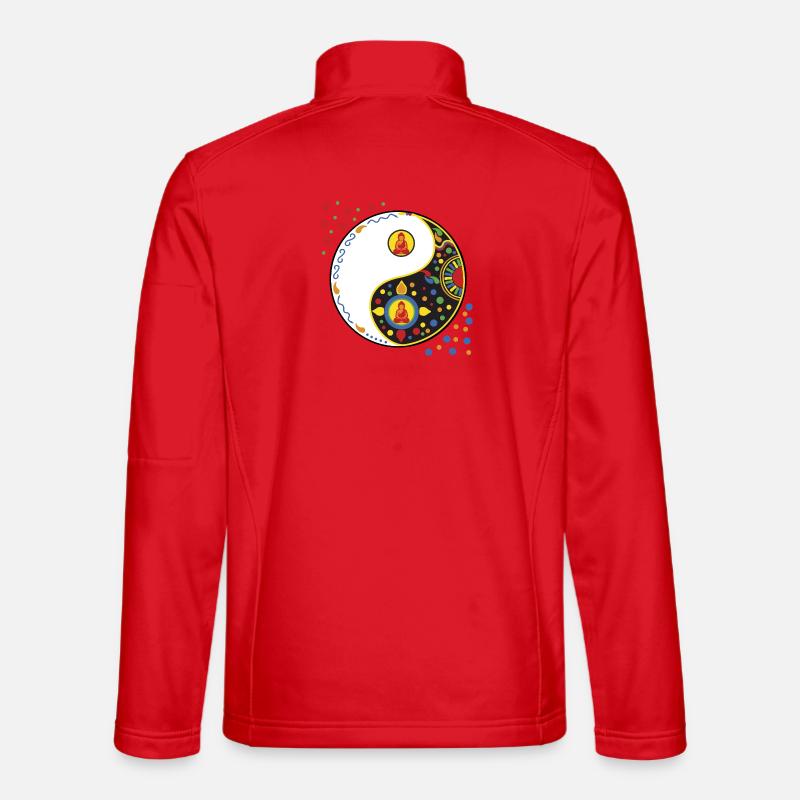 Yin Yang Tao mit Buddha  - Unisex Softshelljacke - Rot