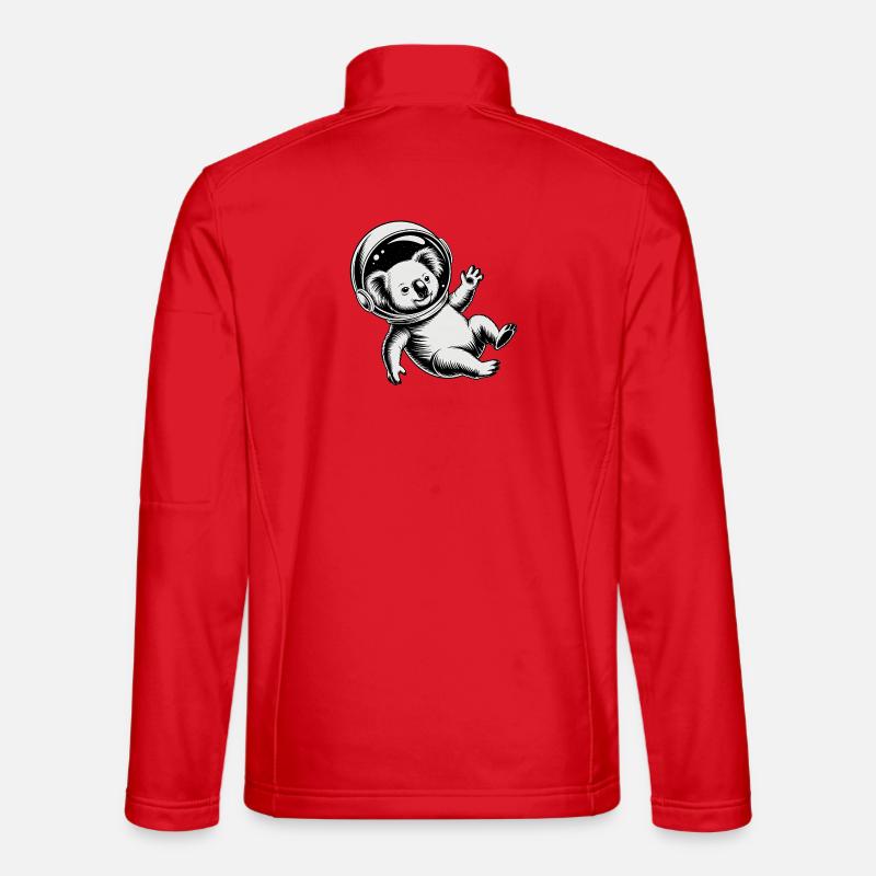 Koala im Weltraum – Cooles Astronomie-Logo - Unisex Softshelljacke - Rot
