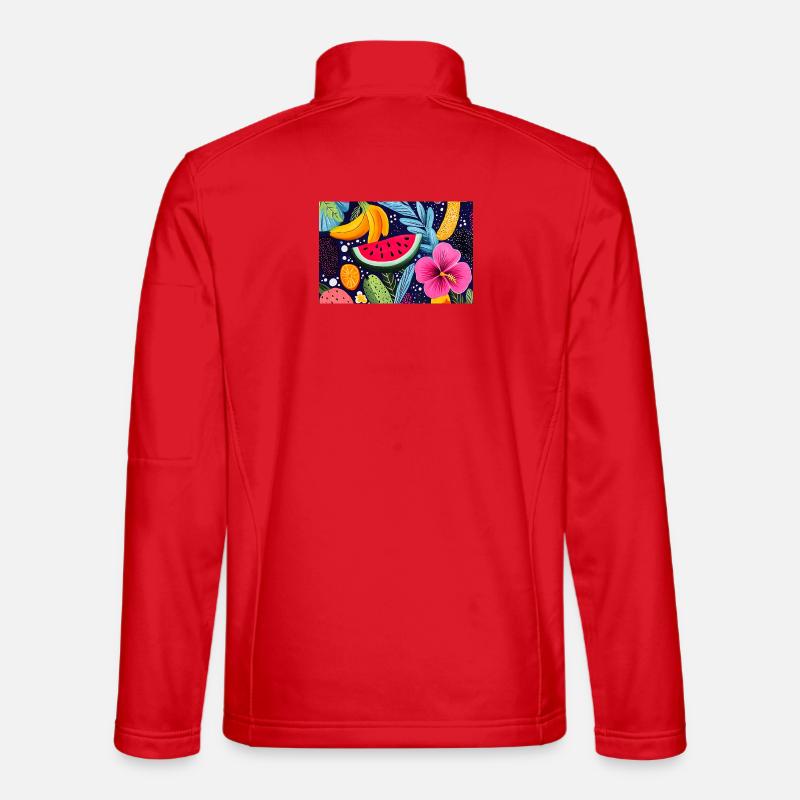 Bunte tropische Früchte - Unisex Softshelljacke - Rot