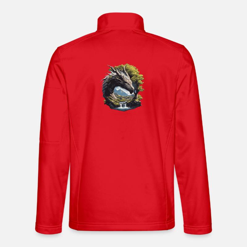 Drachen Drache - Unisex Softshelljacke - Rot