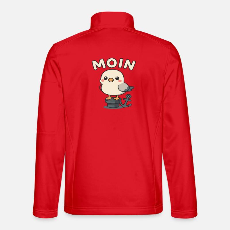 Moin - Möwedesign - Unisex Softshelljacke - Rot