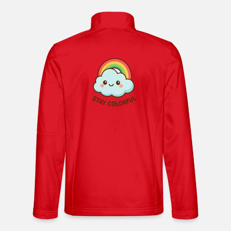 Cute cloud rainbow graphic - Unisex Softshell Jacket - red