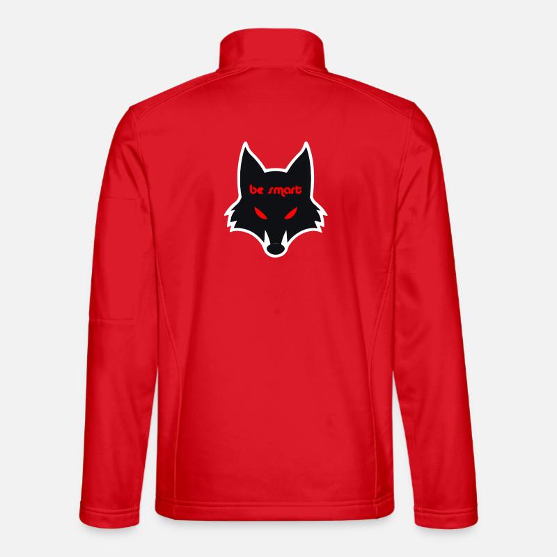 Düstere Wolfgrafik mit Botschaft - Unisex Softshelljacke - Rot