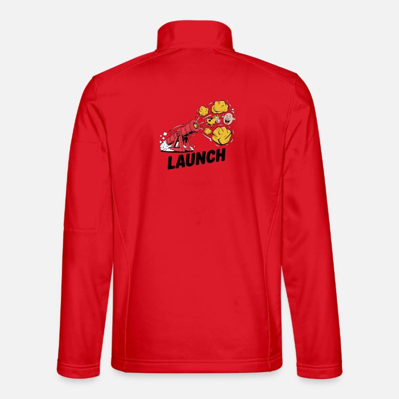 Comic Dinosaurier Kanone Explosion Design - Unisex Softshelljacke - Rot