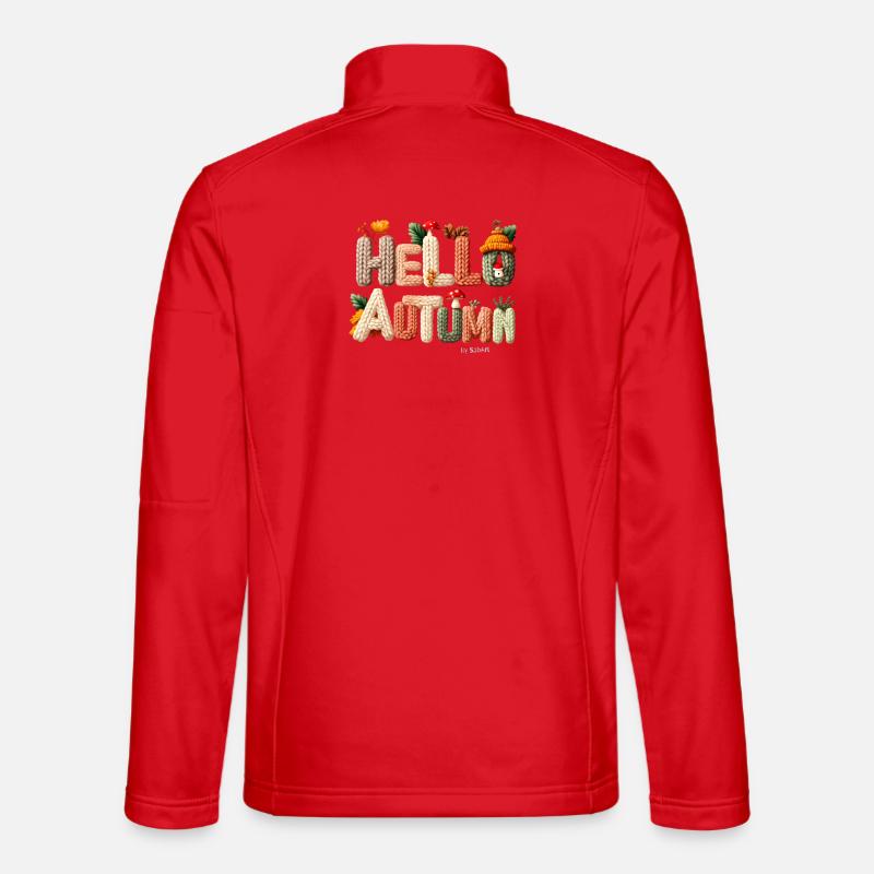 Hello Autumn – Warmes Strickdesign - Unisex Softshelljacke - Rot