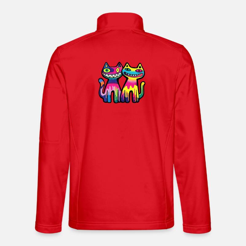 Chats Couple Coloré Veste en tissu softshell Unisexe