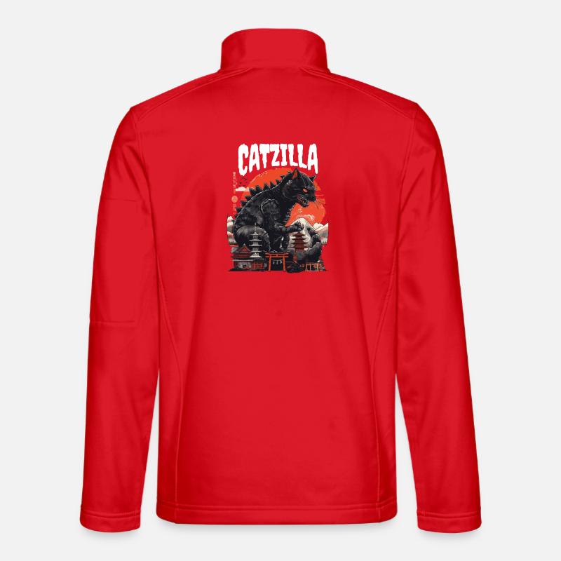 Catzilla japanische Katze - Unisex Softshelljacke - Rot