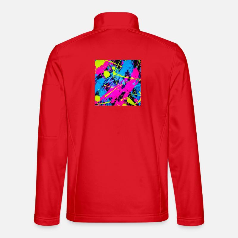 Abstrakter Neonfarbfleck - Unisex Softshelljacke - Rot