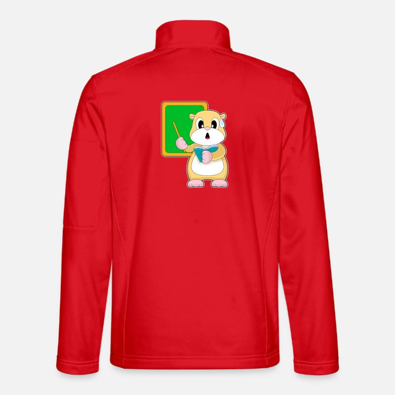 Hamster Lehrer Schultafel Schule - Unisex Softshelljacke - Rot