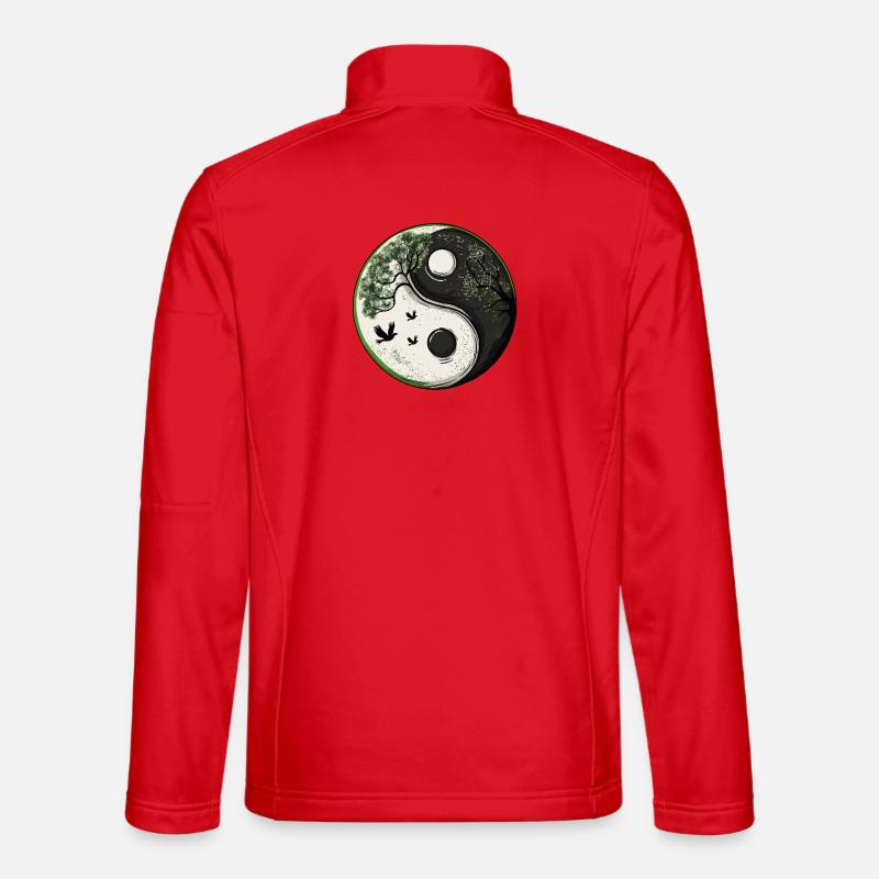 Yin and Yang Nature Version :) - Unisex Softshell Jacket - red