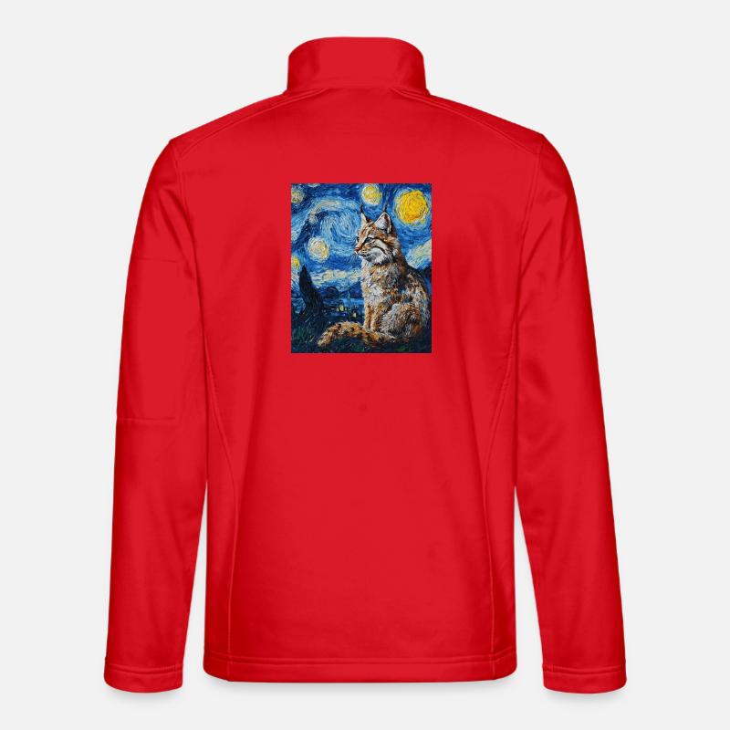 Luchs Van Gogh Style Starry  - Unisex Softshelljacke - Rot