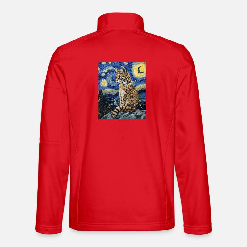 Luchs Van Gogh Style Starry  - Unisex Softshelljacke - Rot