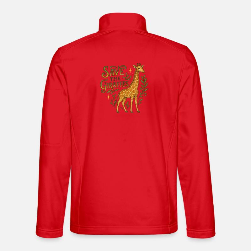 Save Giraffes Conservation Design - Unisex Softshell Jacket - red