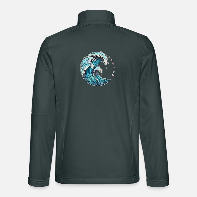 Illustration d’art de vague dynamique Veste en tissu softshell Unisexe