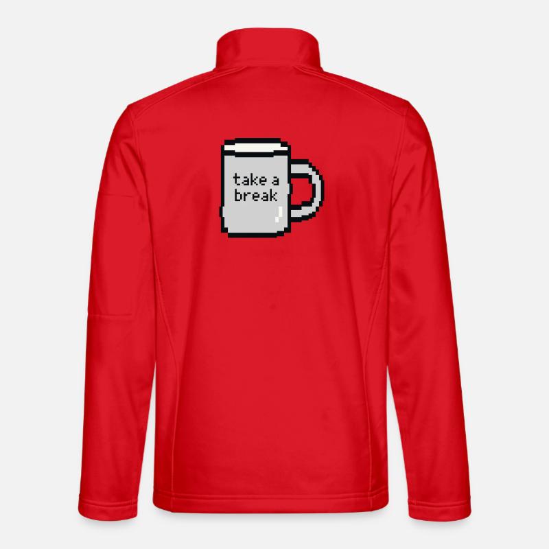 Relax Check Pixel Art Mug Unisex Softshell Jacket