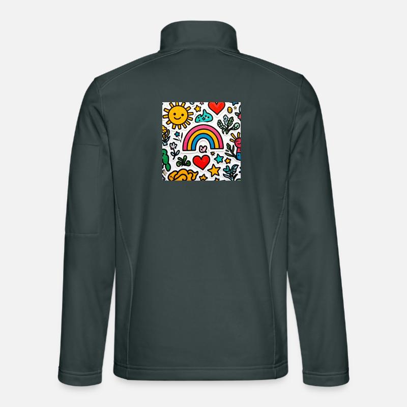 Cheerful doodle rainbow Unisex Softshell Jacket