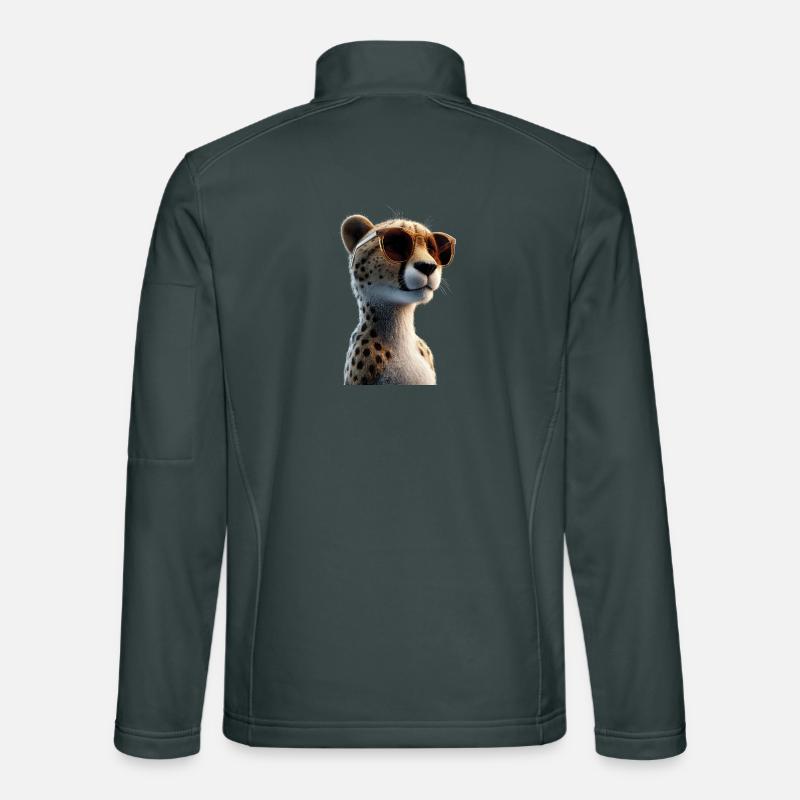 Guépard Guépard Gros chat Amoureux des chats Guépard Veste en tissu softshell Unisexe