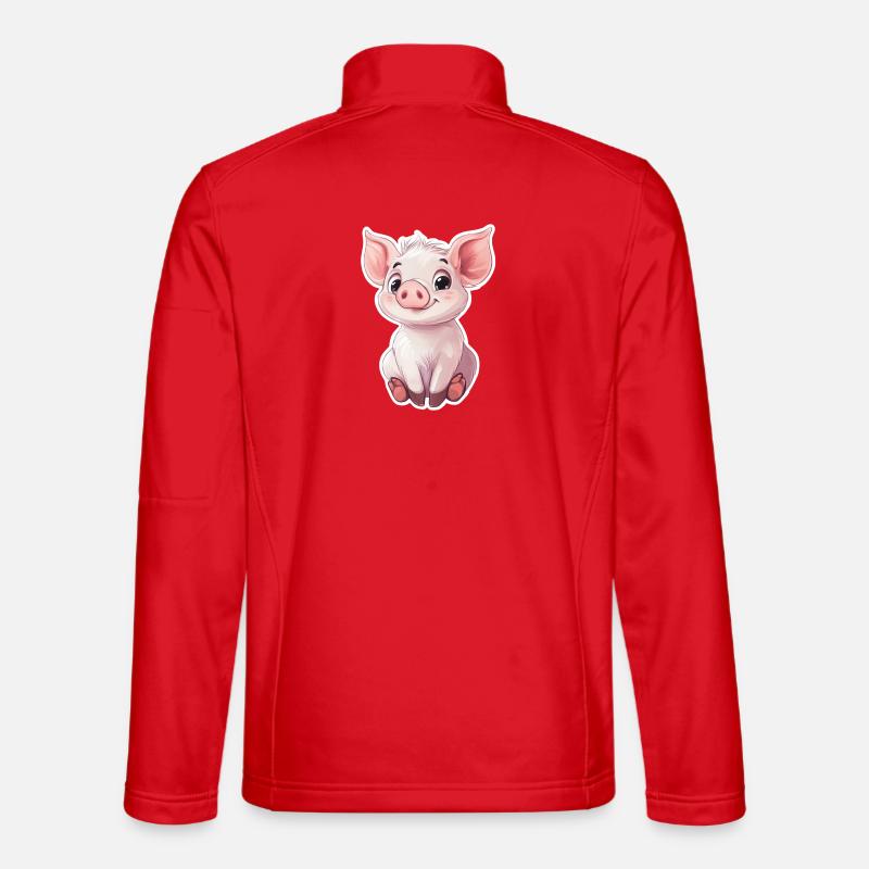 Schwein Ferkel - Unisex Softshelljacke - Rot