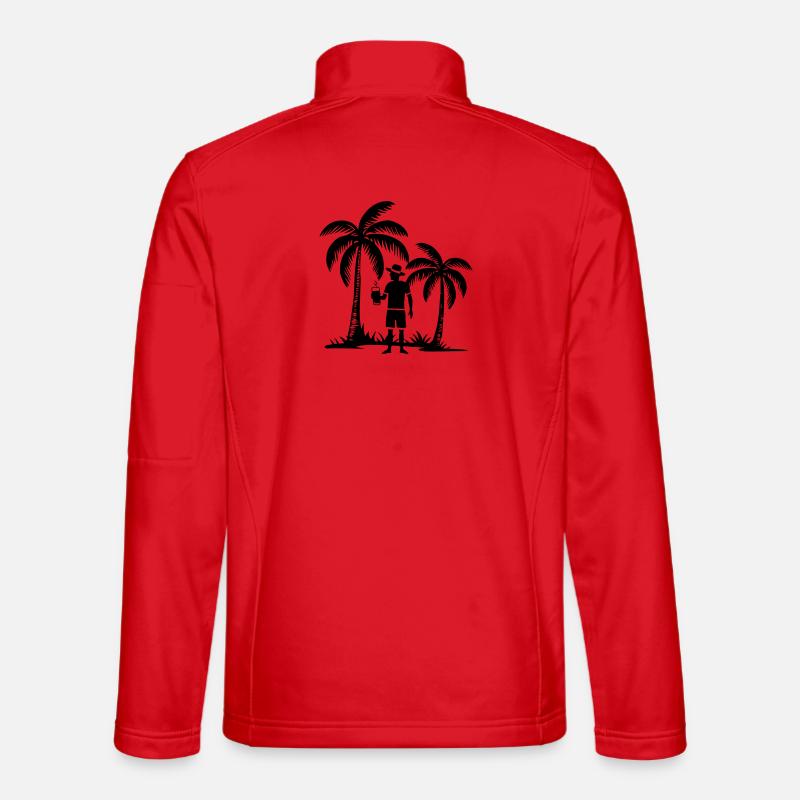 Vacation Beach Palm Trees - Unisex Softshell Jacket - red