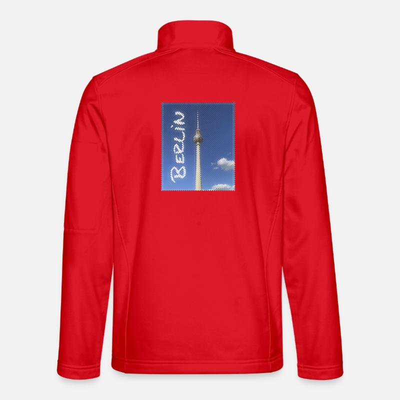 Berlin Fernsehturm Neon Design - Unisex Softshelljacke - Rot