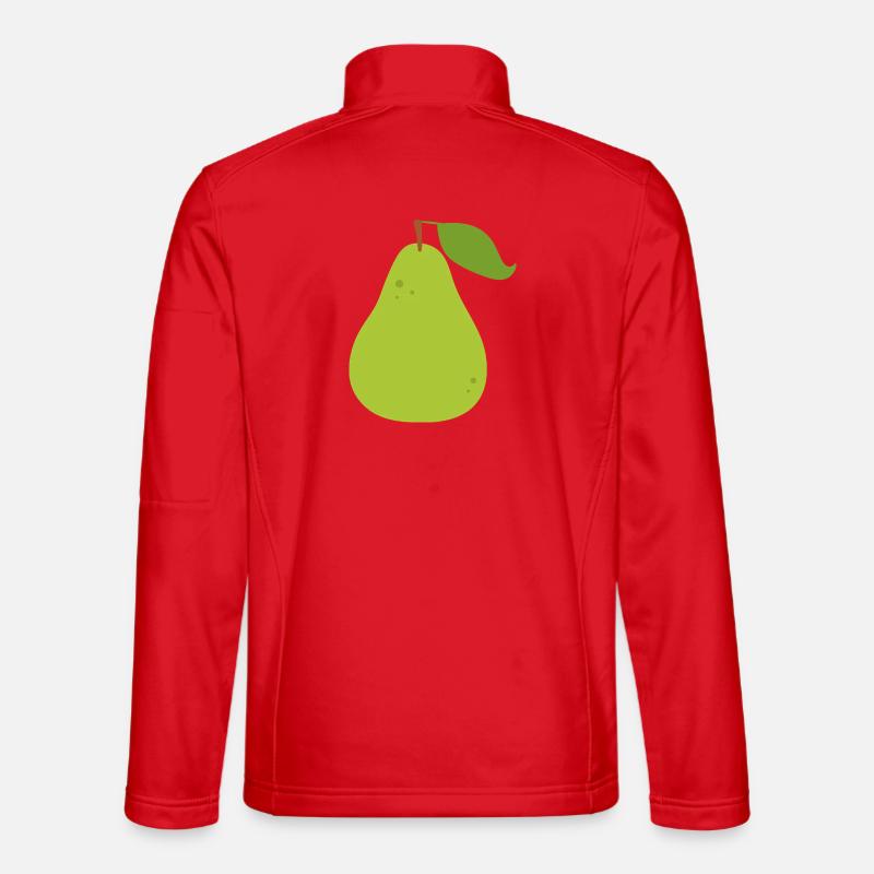 Lebendige grüne Birne Illustration - Unisex Softshelljacke - Rot