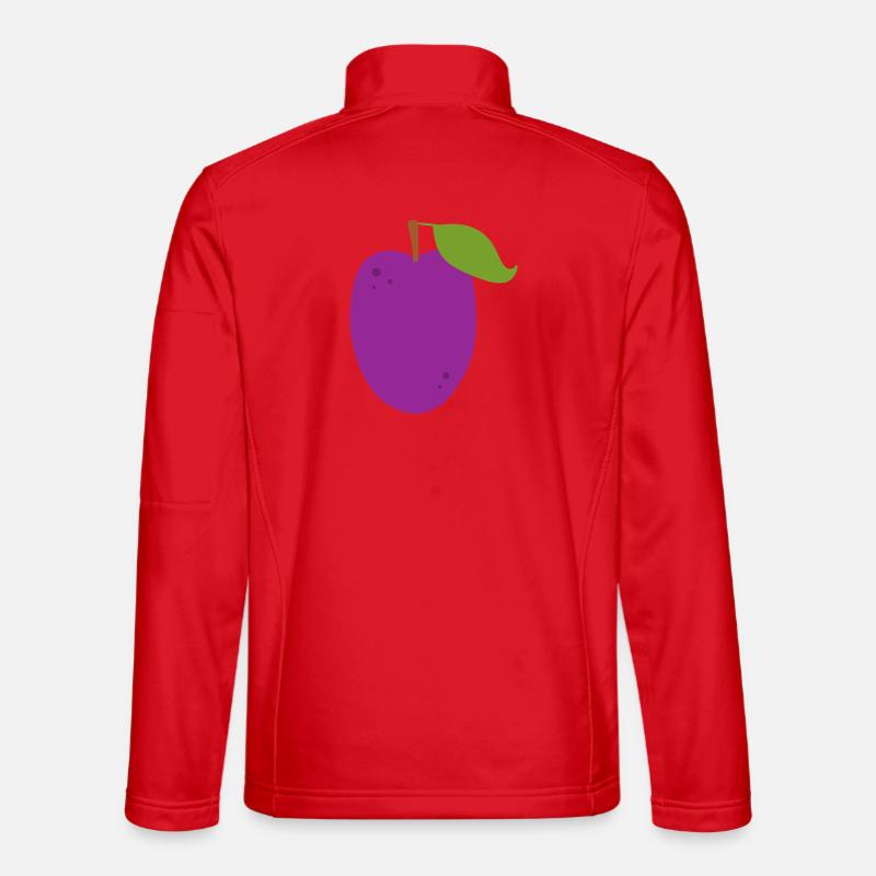 Vibrant Plum Fruit Illustration Unisex Softshell Jacket