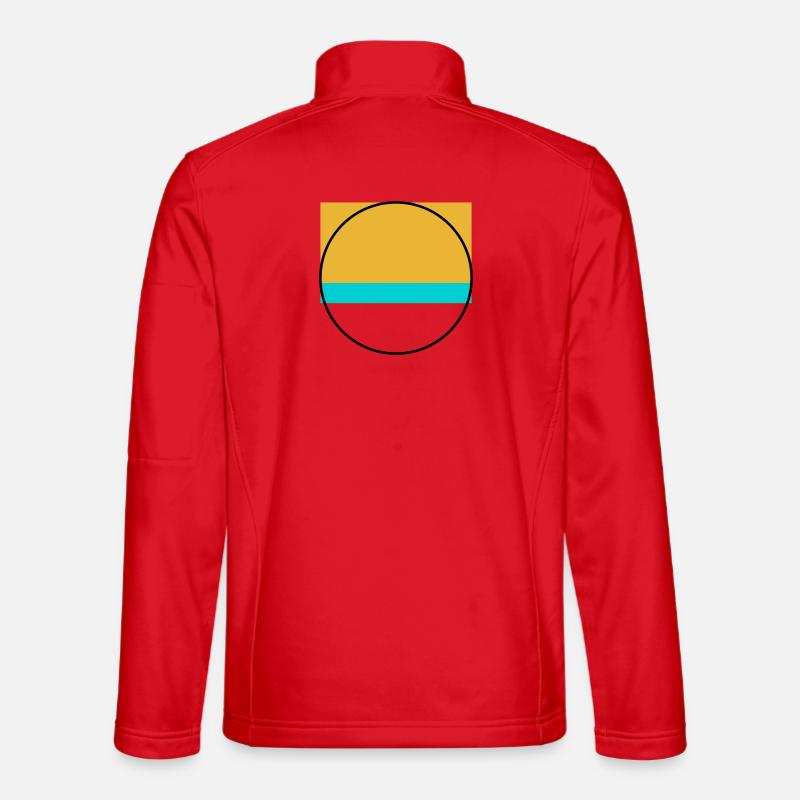 Minimalist Sunset Over Ocean - Unisex Softshell Jacket - red