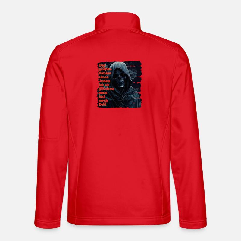 Dark skeleton face illustration - Unisex Softshell Jacket - red