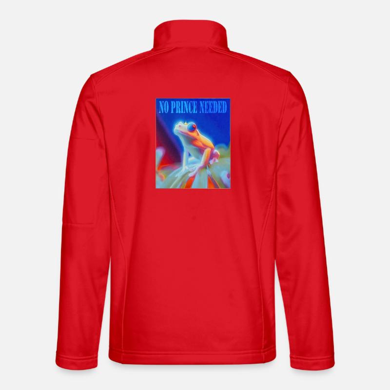 Frosch mit Krone und Spruch - Unisex Softshelljacke - Rot