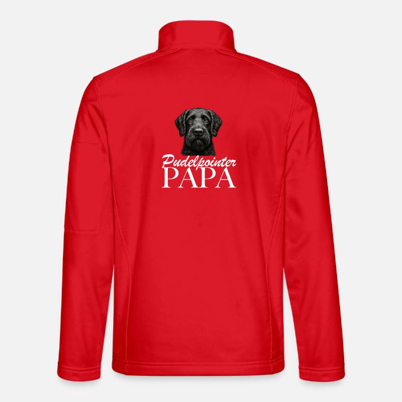 Poodle Pointer Dad - Unisex Softshell Jacket - red