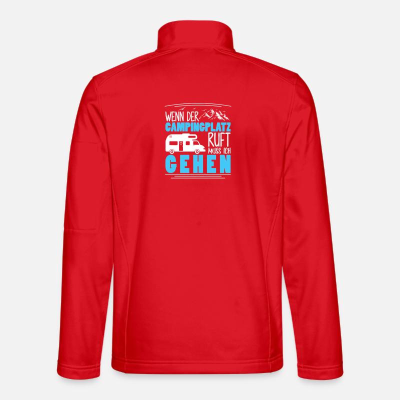 Camper Camping Caravan Saying - Unisex Softshell Jacket - red