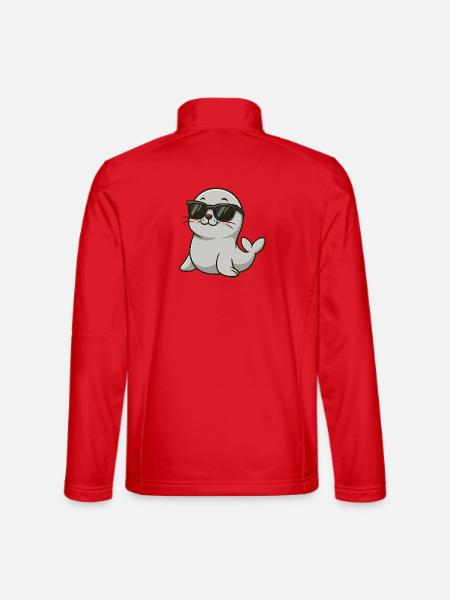 Cool otter with sunglasses - Unisex Softshell Jacket - red