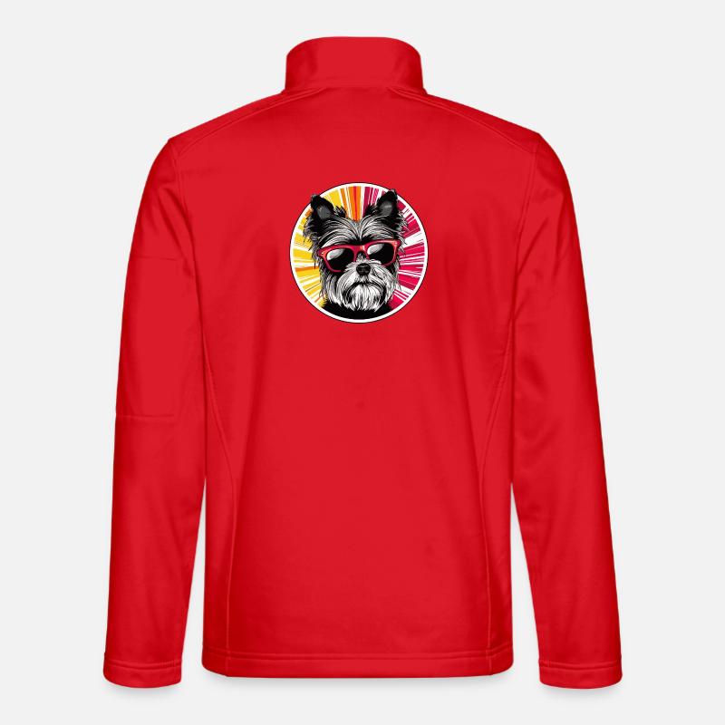 Hund mit Sonnenbrille Neon Design - Unisex Softshelljacke - Rot