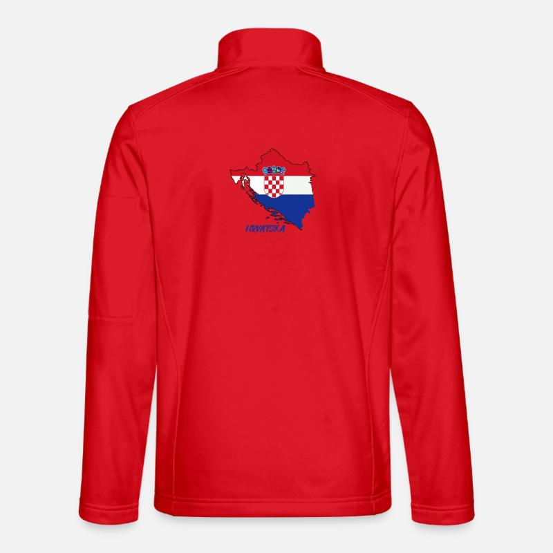 Croatia flag design on map - Unisex Softshell Jacket - red