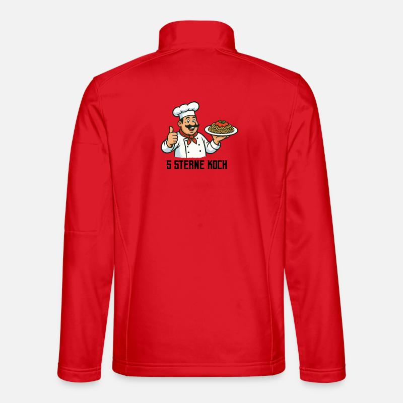 Kochchef mit Pasta Motiv - Unisex Softshelljacke - Rot